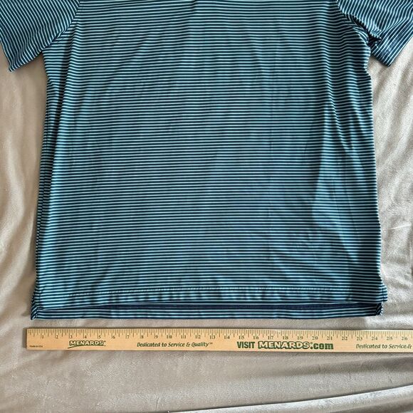 Vineyard Vines Performance Golf Polo Shirt Mens XL Blue Teal Stripe Whale - Picture 4 of 10